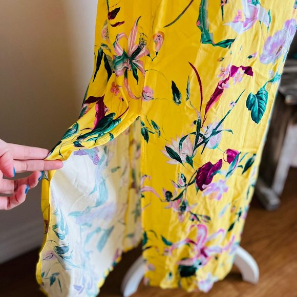 VERO MODA YELLOW FLOWER DRESS SIZE S - Picture 2 of 2